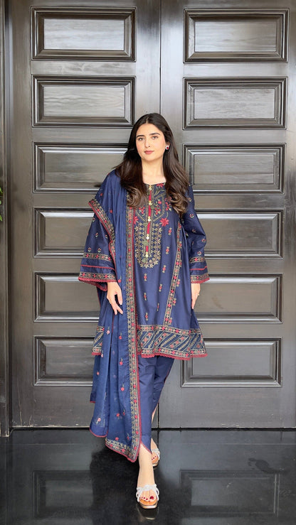 SAHIBA Embroidered 3 Piece Peplum Dress – LF-SB-036