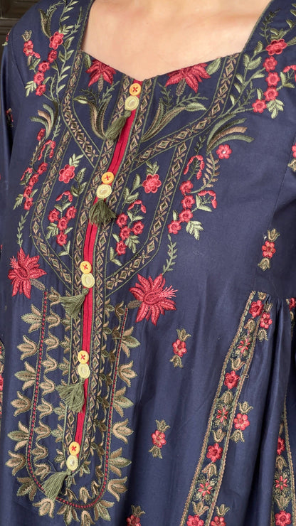 SAHIBA Embroidered 3 Piece Peplum Dress – LF-SB-036