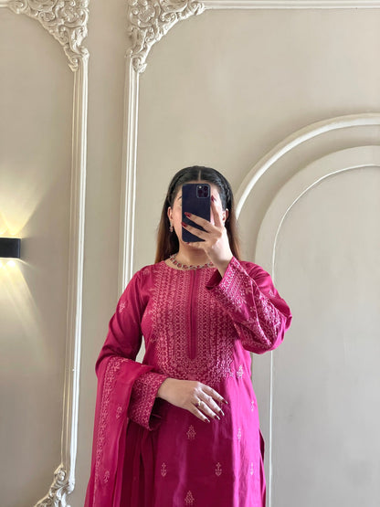 SAIMA Pure Lawn Embroidered 3 Piece Dress – LF-SM-023