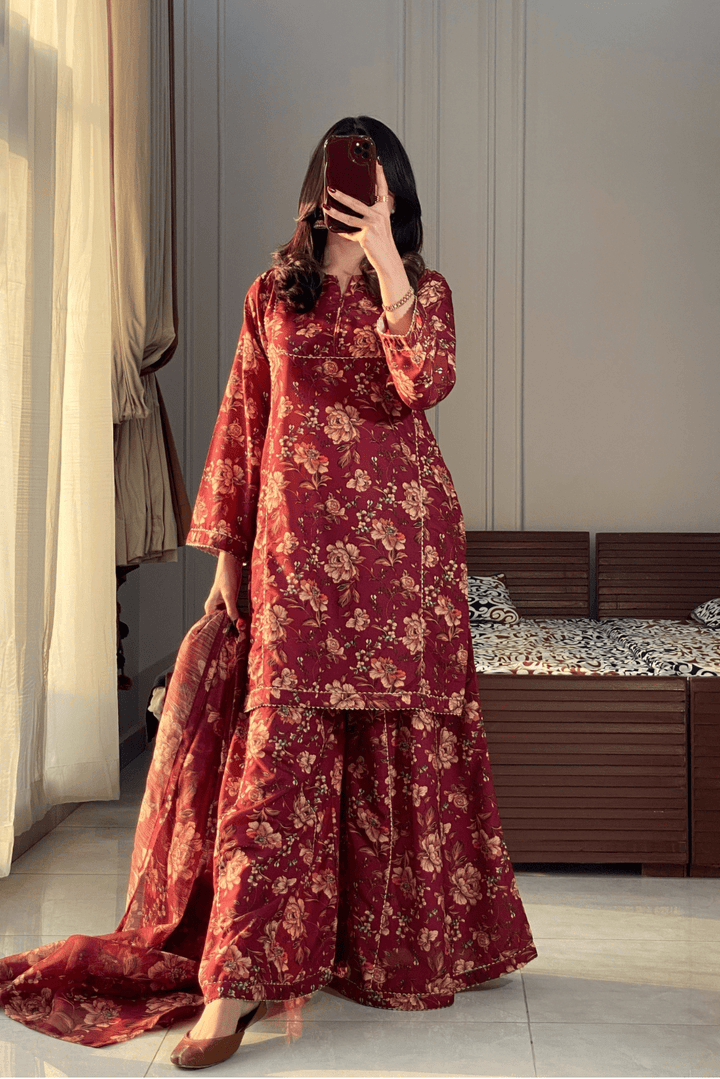 SEEMA Pure Lawn Embroidered 3 Piece Dress – LF-SM-027