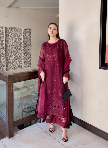 SHAHI Luxury khadinet Embroidered 3 Piece Dress – LF-SH-014