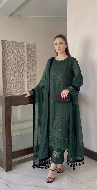 SHAHI Luxury khadinet Embroidered 3 Piece Dress – LF-SH-014