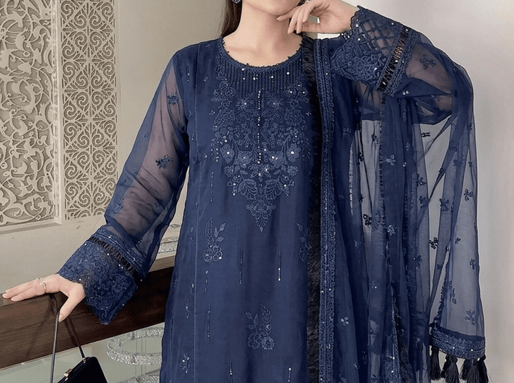 SHAHI Luxury khadinet Embroidered 3 Piece Dress – LF-SH-014