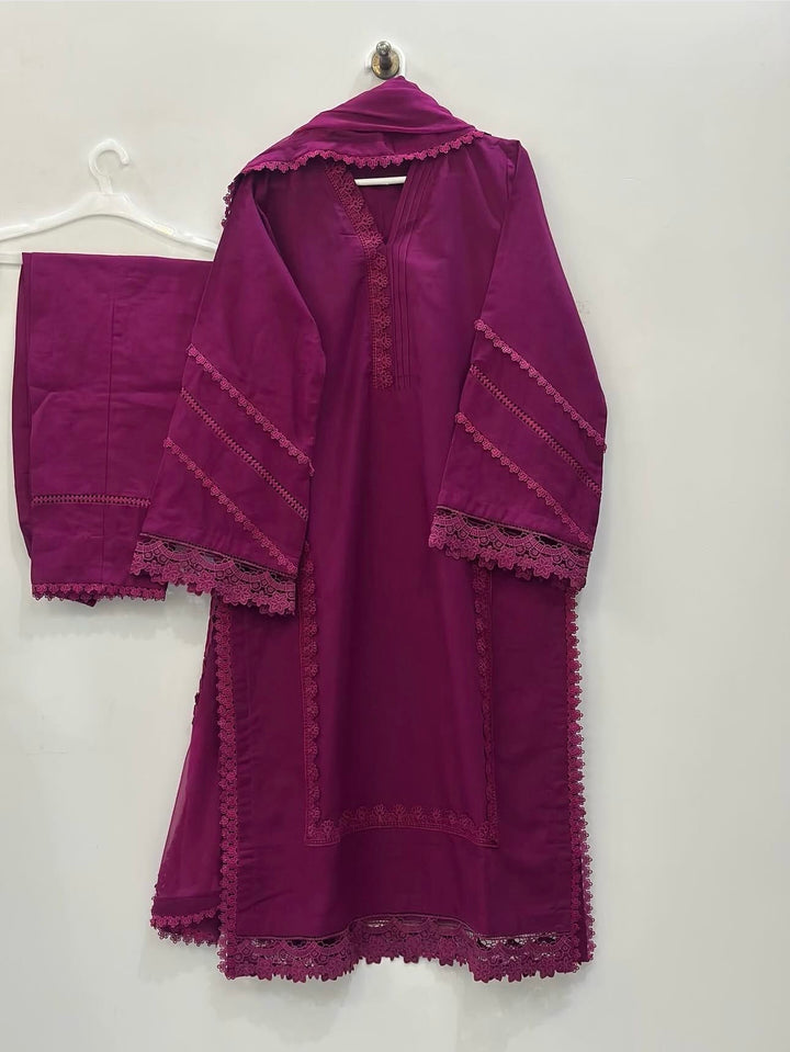 SHANAEL Pure Lawn Embroidered 3 Piece Dress – LF-SN-026