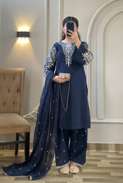SHEELA Pure Lawn Embroidered 3 Piece Dress – LF-SL-032