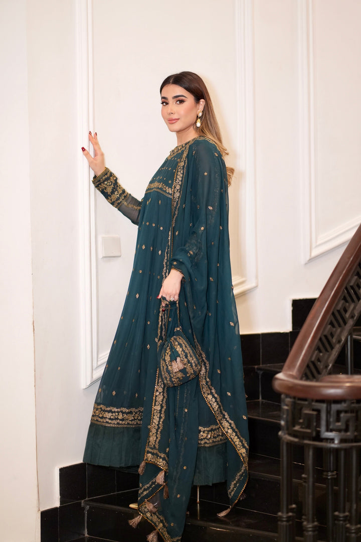 SURKHAAB Luxury Chiffon Frock 3 Piece Set – LF-SK-017