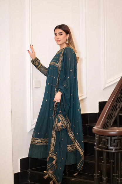 SURKHAAB Luxury Chiffon Frock 3 Piece Set – LF-SK-017