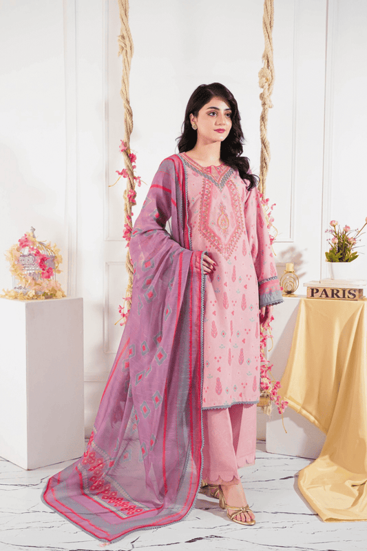 Noor Jahan Pure Lawn Embroidered 3 Piece Dress – LF-NJ-001