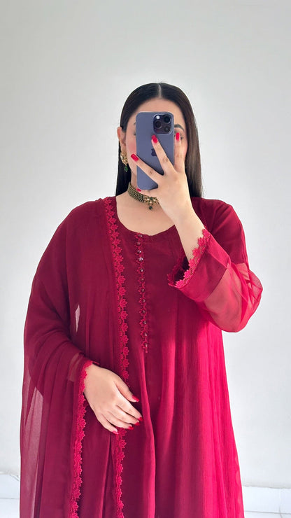 MISHA Chiffon Embroidered 3 Piece Dress – LF-MS-021