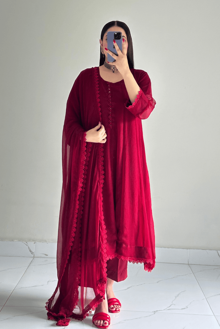 MISHA Chiffon Embroidered 3 Piece Dress – LF-MS-021