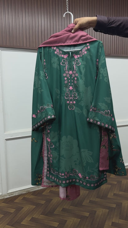 SABEEN Pure Lawn Embroidered 2 Piece Dress – LF-SB-007