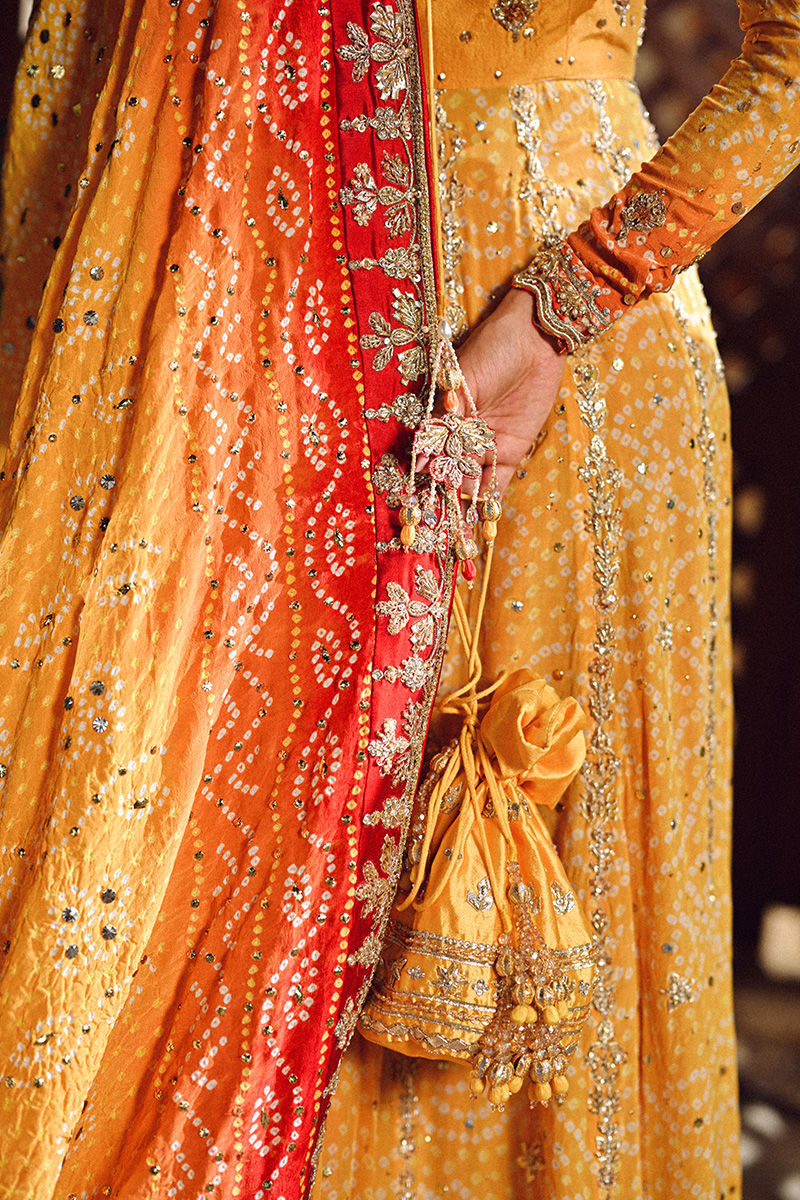 Pure Chiffon Embroidered Wedding Chunri Dress - WW489