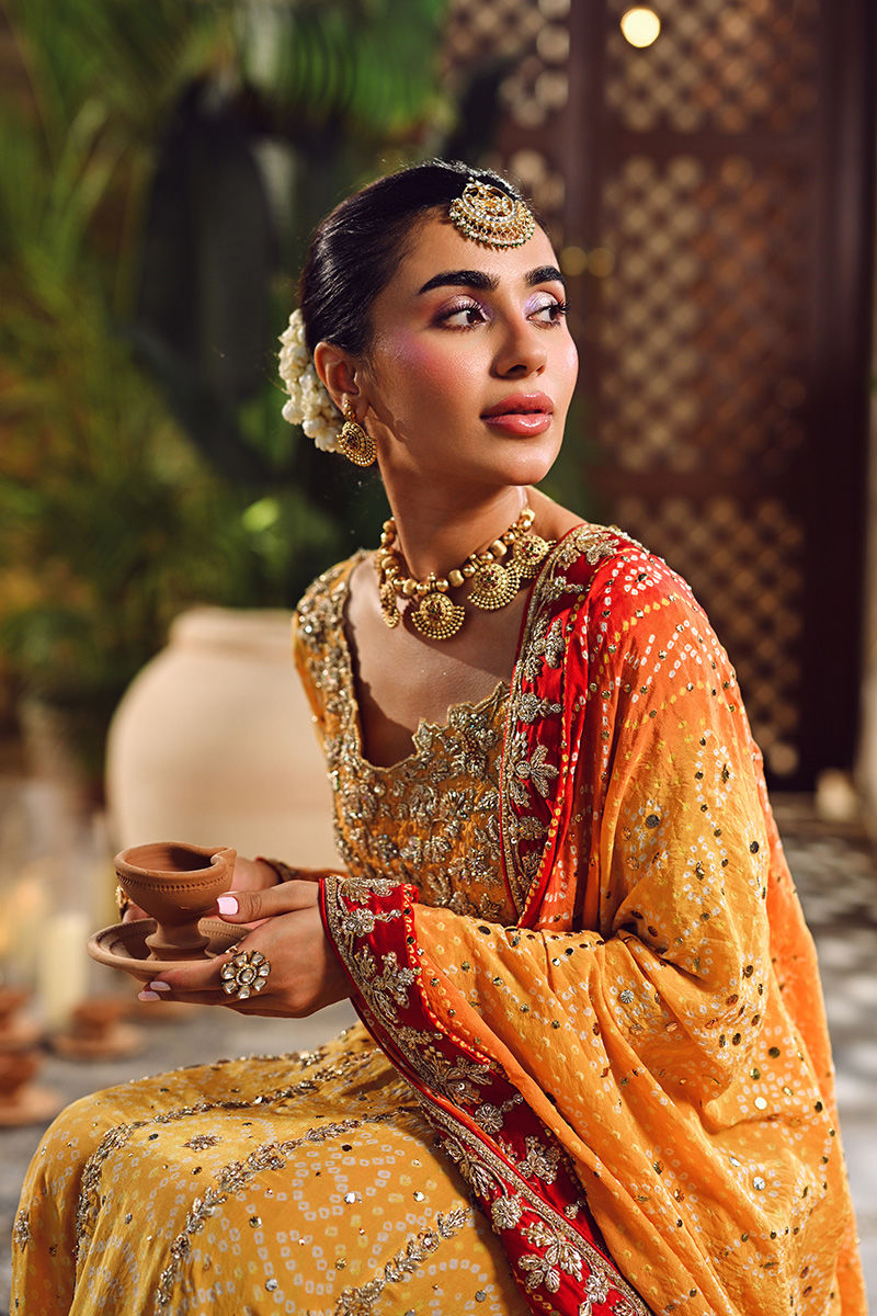 Pure Chiffon Embroidered Wedding Chunri Dress - WW489